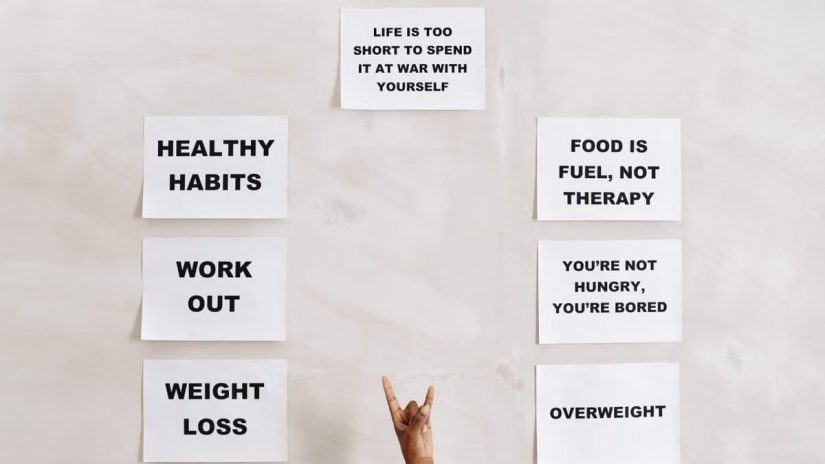 Motivational quotes promoting healthy living, fitness, and wellness habits.
